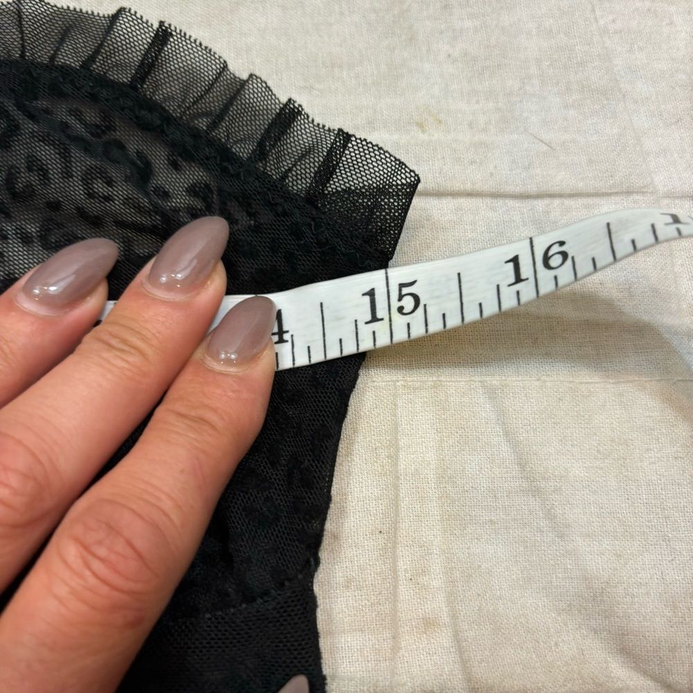 Marilyn Monroe‎ Sheer Black Leopard Print Ruffle Detail Short Nightgown Small - Picture 8 of 10